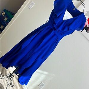 Elegant Blue Wrap Dress